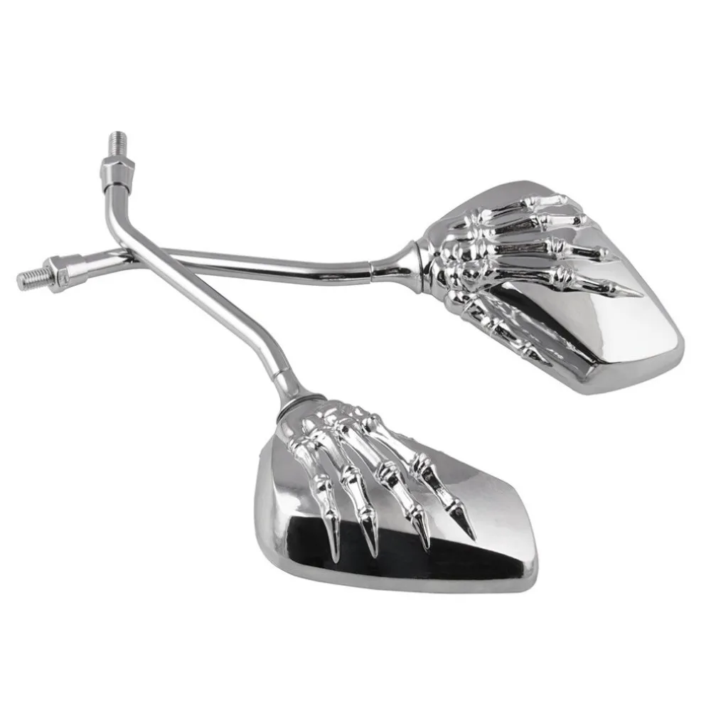 Bone Hand Mirror 8 мм Мотоцикл Персональный модифицированный Призрак рука зеркало заднего вида Череп Ручной отражатель