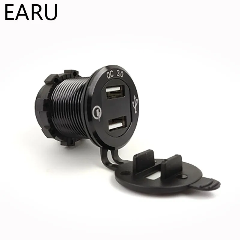QC3.0 автомобильный мотоцикл Usb Автомобильное зарядное устройство измеритель напряжения вольтметр быстрое зарядное устройство для смартфонов мобильный телефон автомобильная зарядка