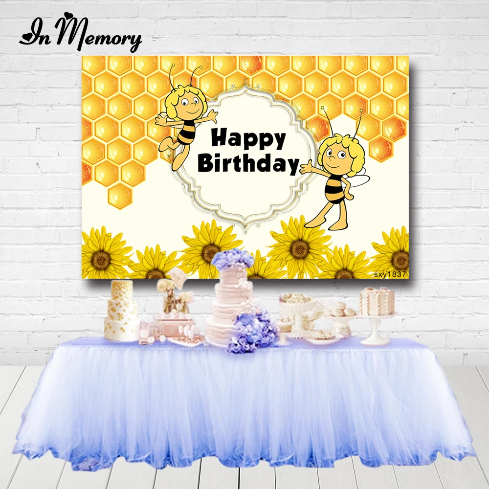 InMemory фон для фотосъемки с изображением майи пчелы Желтые Подсолнухи день