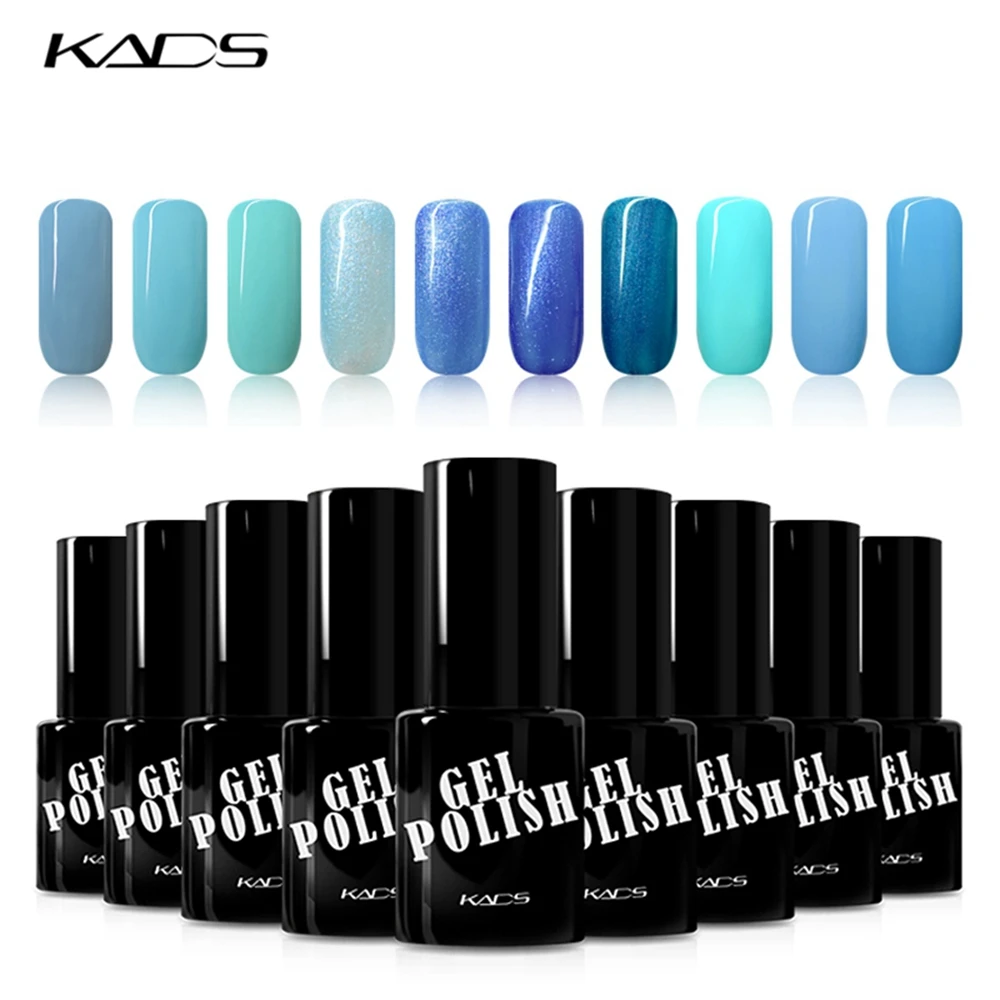 

KADS 9.5ml Gel Nail Polish Blue Series UV LED Lamp Gel Polish Gel Lacquer Semi Permanent Nail Glue Gel Polish Vernis