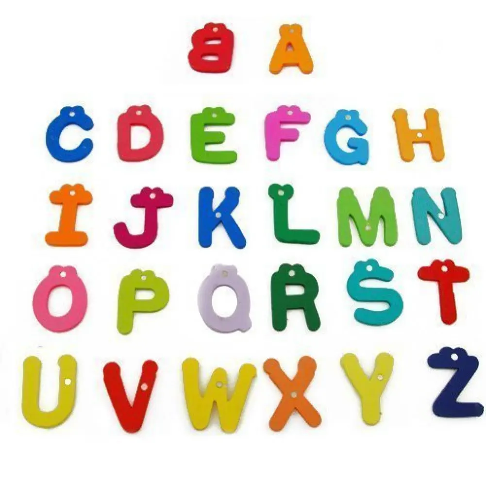 Хит, 26 магнитных букв алфавита, A-Z, мультяшный деревянный магнит на холодильник для детей, держатель для сообщений, домашний декор, Обучающие Игрушки для маленьких детей