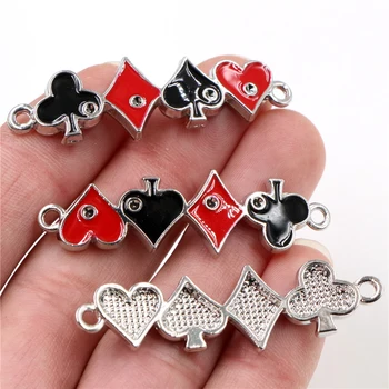

47x14mm 6pcs Antique Silver Plated Poker Suit Handmade Charms Pendant:DIY for bracelet necklace-R2-10