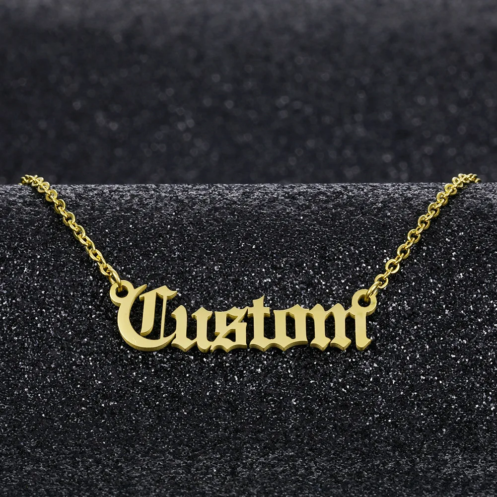 

Customized Necklace with Name for Women Men Child Necklace Stainless Steel 35-60cm Chain Customized Pendant Necklace Jewelry