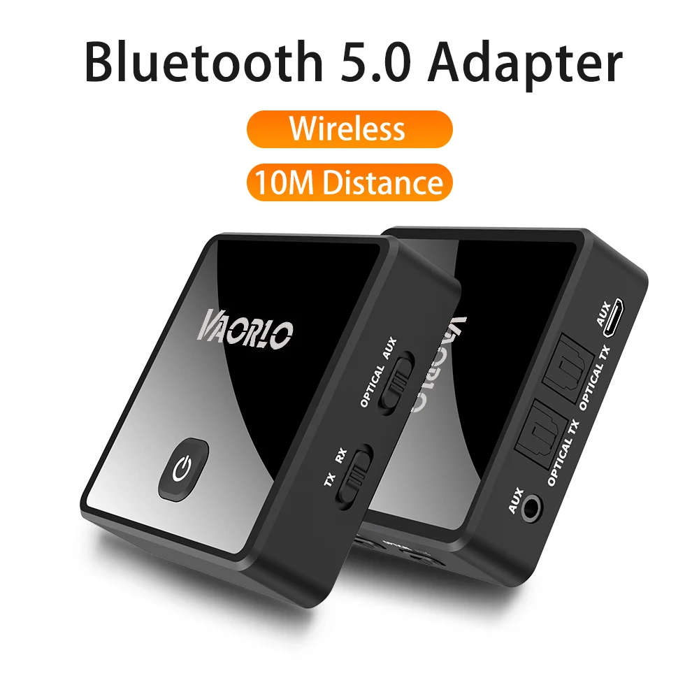 VAORLO Low Latency TV Audio Transmitter Receiver Wireless Bluetooth 5 0 Adapter For Headphones Stereo Music With 3 5mm AUX Jack