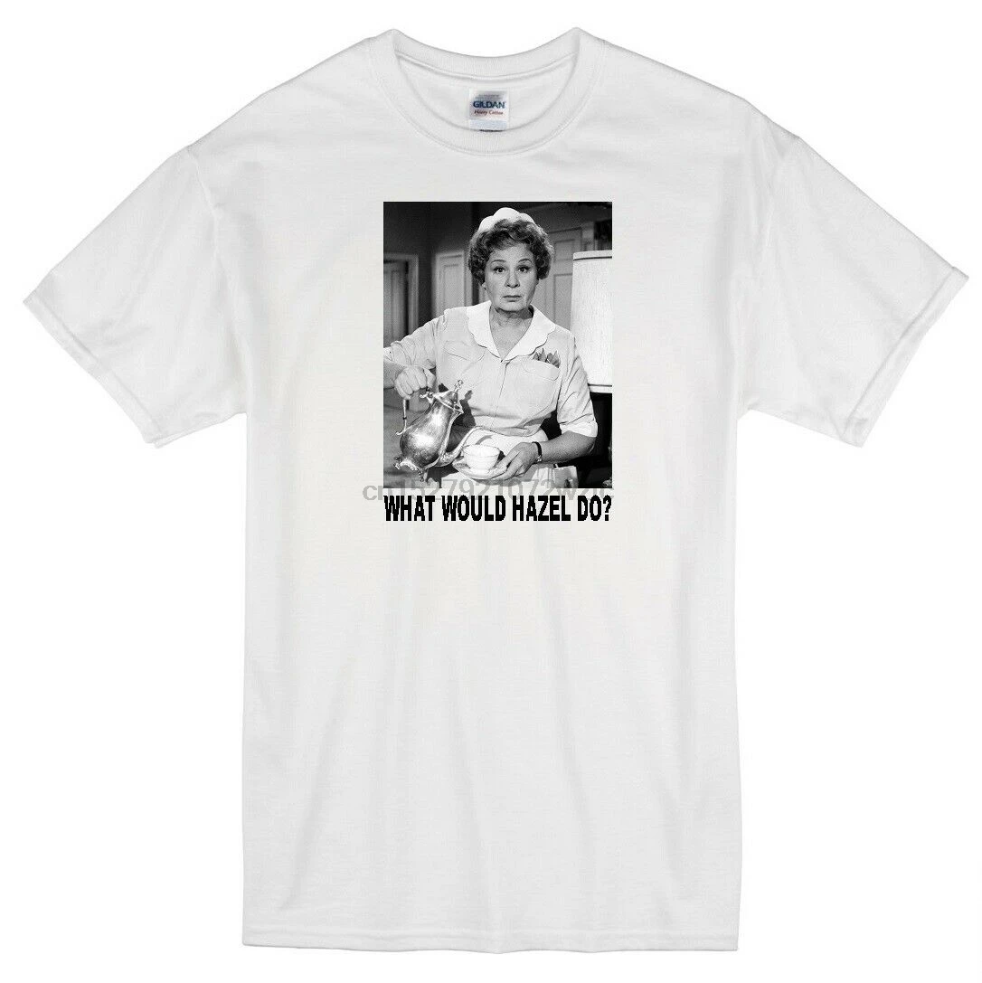 HAZEL WWD SHIRLEY BOOTH MAID HOUSEKEEPER 1960'S RETRO TV WHITE T SHIRT