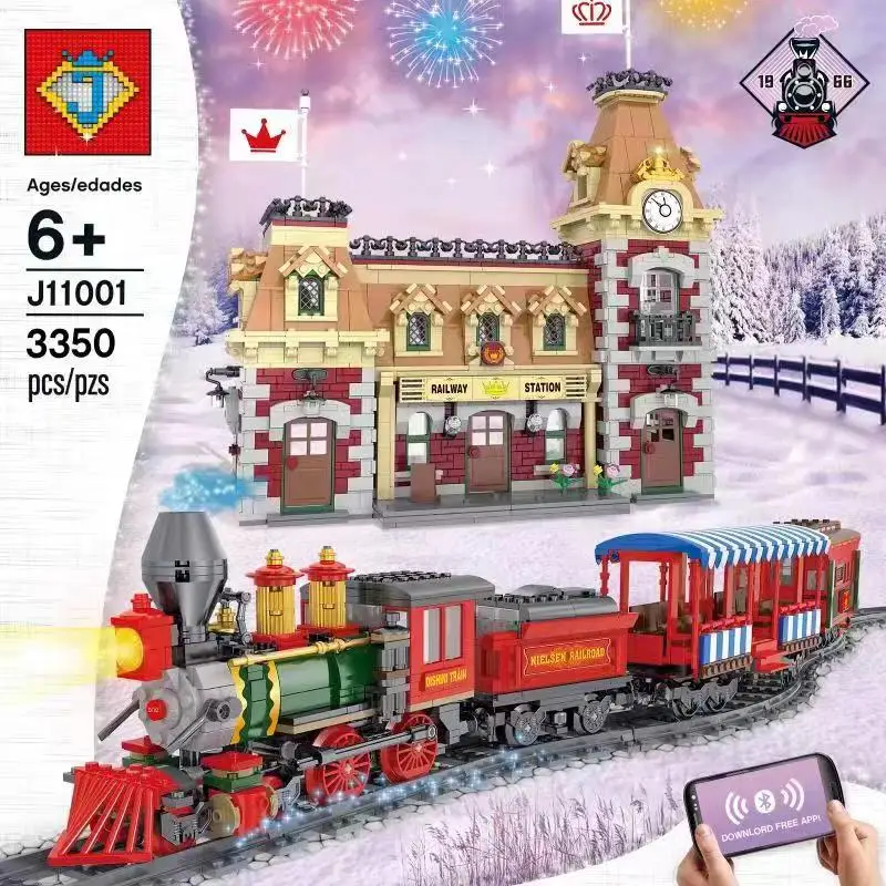 3350 шт J11001 поезд и станция совместимы 71044 Строительные кирпичи обучающая игрушка рождественские лучшие рождественские подарки