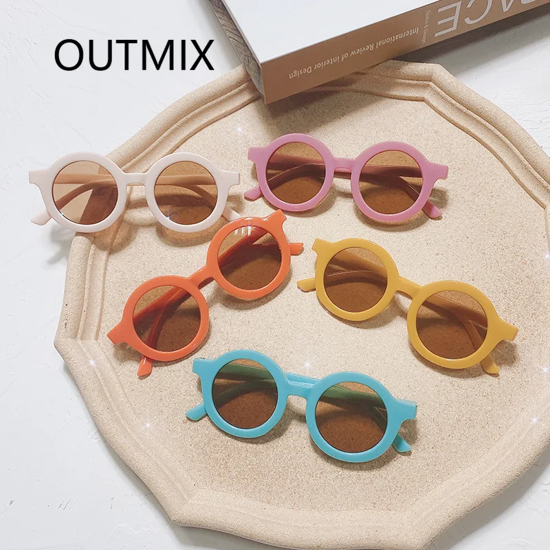 Детские солнцезащитные очки OUTMIX милые круглые для мальчиков и девочек