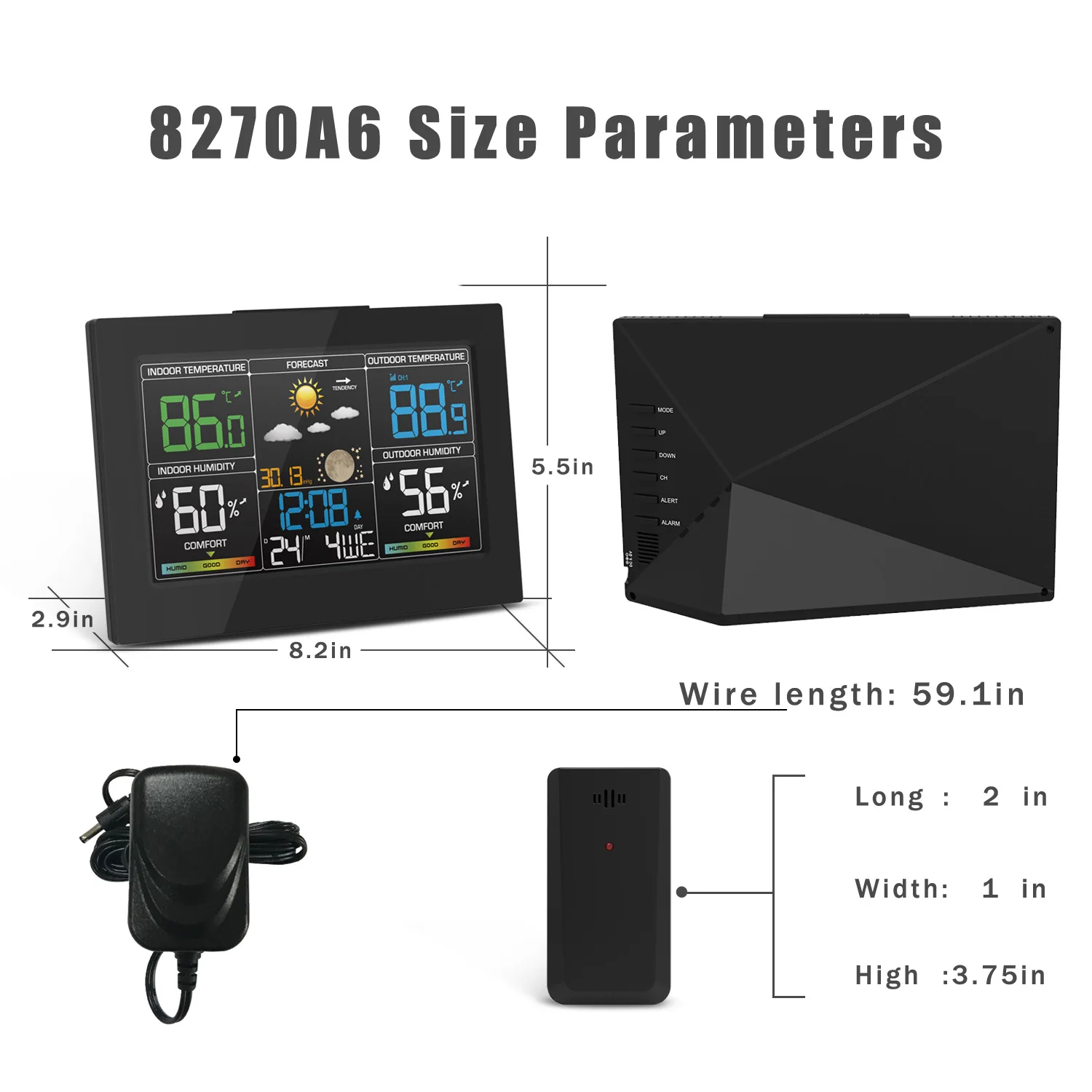 Digital Color Display Wireless Indoor/Outdoor Thermometer