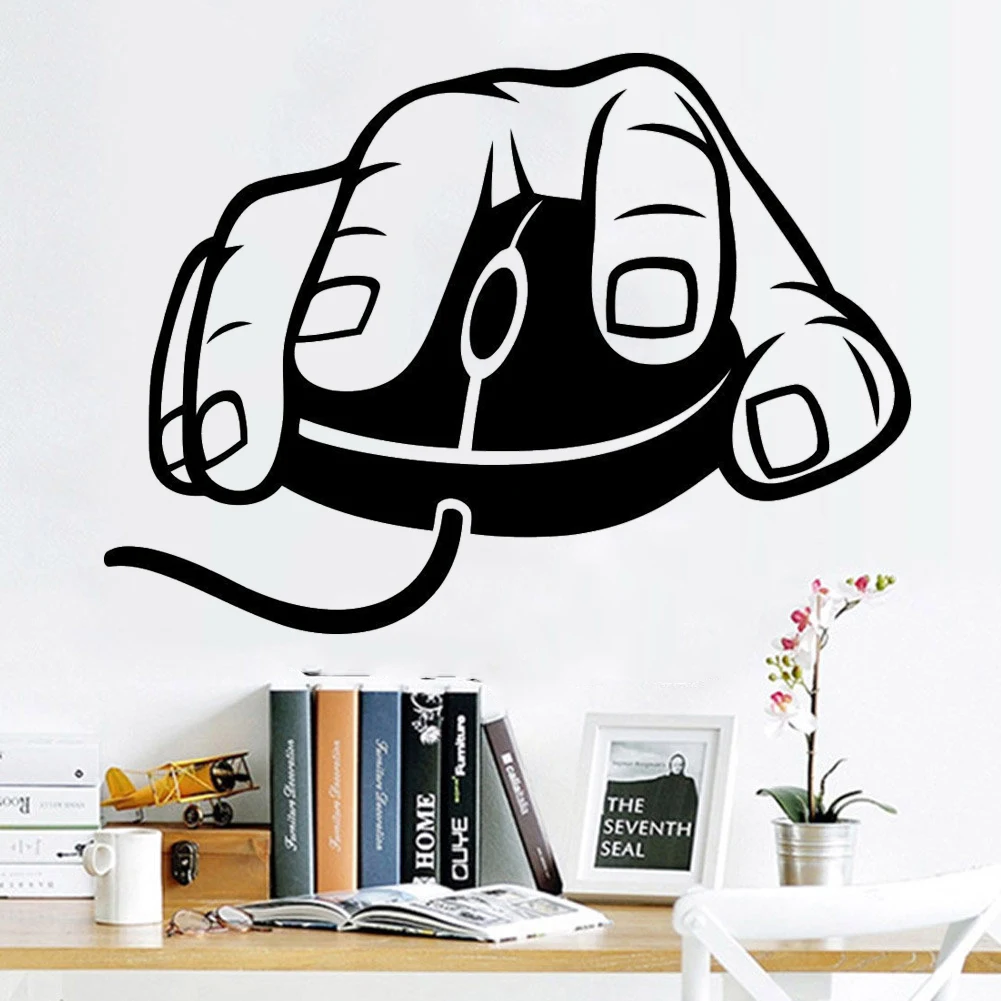 Computer Mouse Wall Decals Mural Decor Gaming Wallpaper Video Game Vinyl Sticker Kids Teen Room Bedroom Decoration Poster Dw7391 Wall Stickers Aliexpress