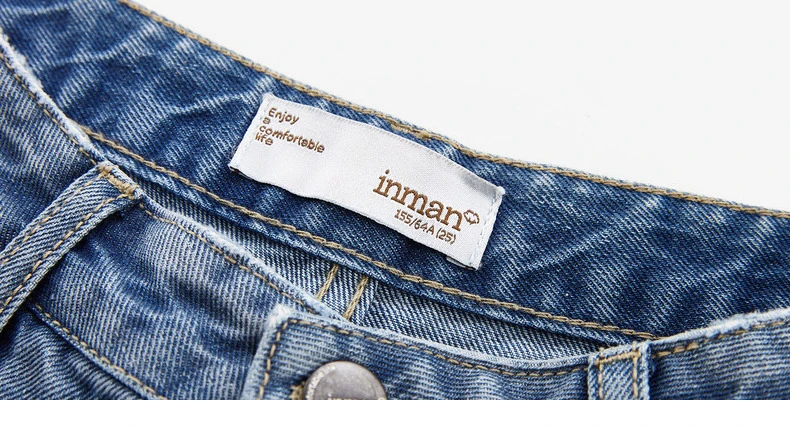 INMAN 2020 Autumn New Arrival Cotton Cute Animal Embroidered Washed Hong Kong style Skinny Leg Jeans