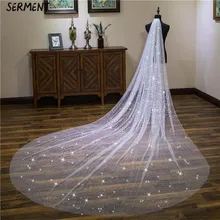 SERMENT Блестящий кусок невесты свадьба актриса пустой раздел со шлейфом один слой 400 см вуаль свадебные аксессуары