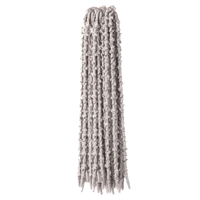 Dansama Synthetic 18inch Butterfly Locs Crochet Hair Soft Locs Crochet Braids Handmade Distressed Faux Locs Hair Extension #Grey