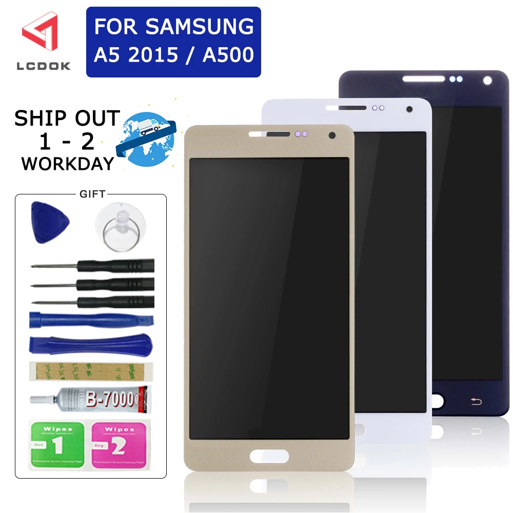 A5 Amoled дисплей для Samsung Galaxy 2015 A500 A500F A500FU ЖК-дисплей сенсорный экран дигитайзер в
