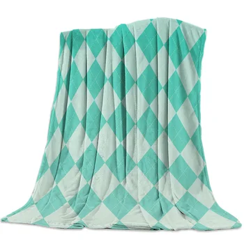 

Gradient Classical Green Plaid Throw Blanket Sofa Bed Throw Blanket Kid Adult Warm Blanket for Beds Coral Fleece Fabric