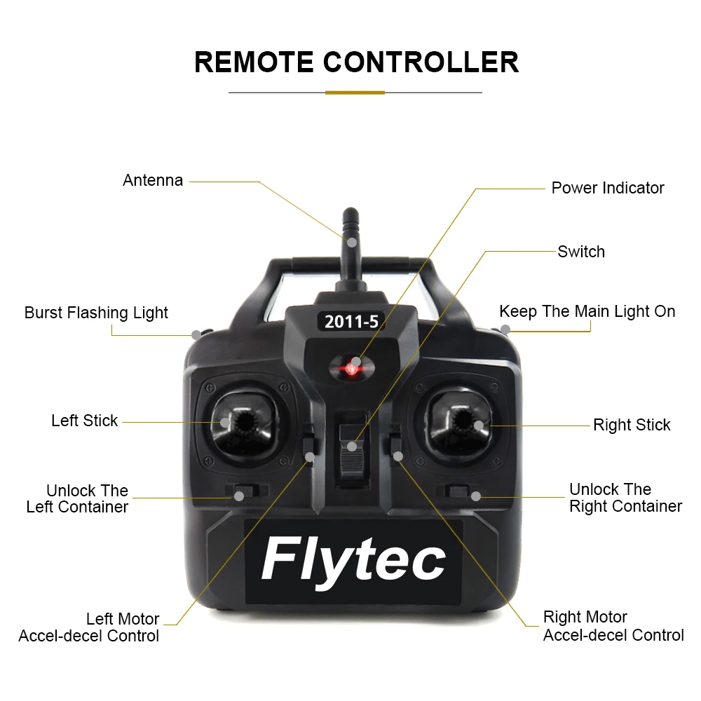 Flytec 500m Remote Control Fishing Bait Boat RC Boat 2011-5 Fish Finder 1.5kg Fish Ship Speedboat RC Toys 5.4km/h Double Motor 6