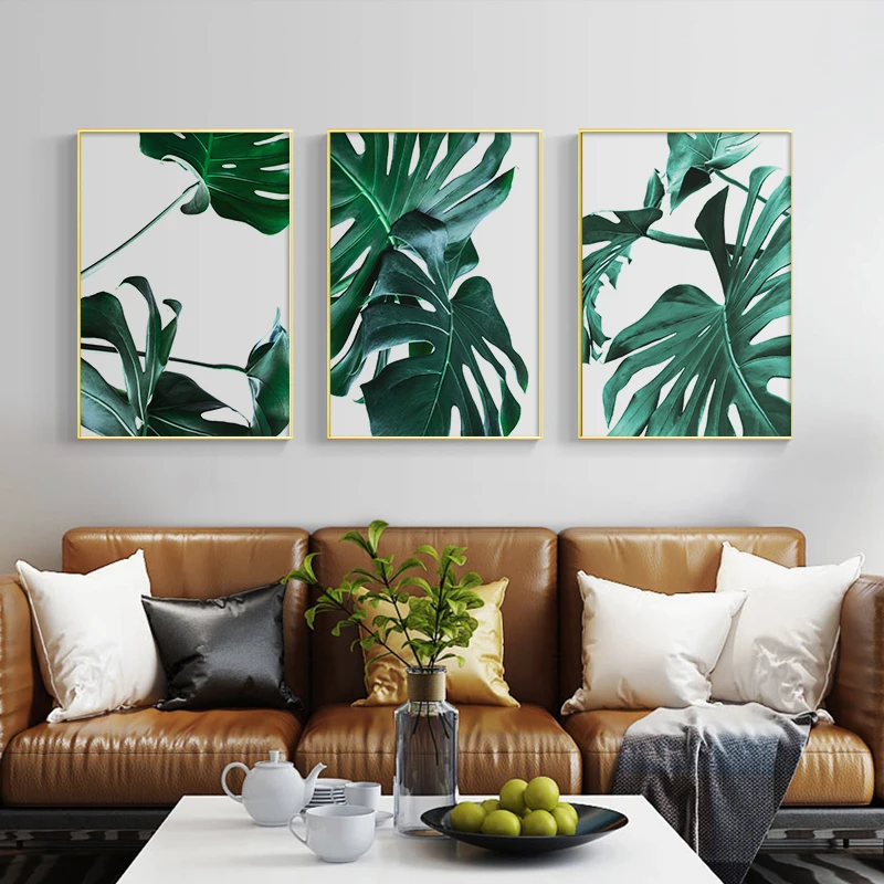 Nordic-Canvas-Painting-Modern-Prints-Plant-Leaf-Monstera-Art-Posters-Prints-Green-Art-Wall-Pictures-Living (3)