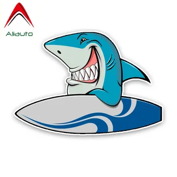 

Aliauto Interesting Surfboards & Sharks Car Sticker Cartoon Colored PVC Decoration Decal for Volkswagen Renault Peugeot,15*10CM