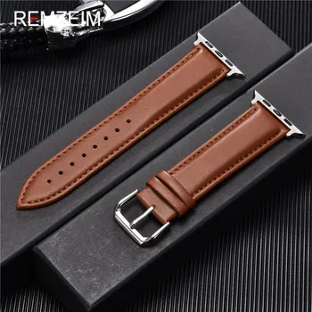Calfskin Genuine Leather Watchband 38mm 40mm 41mm for iwatch 8 7 6 5 4 3 SE