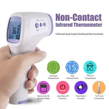 

New Portable Digital Infrared Thermometer Temperature Gun Baby/Kids /Adult Non-Contact Measurement with Back Light Fever Alarm