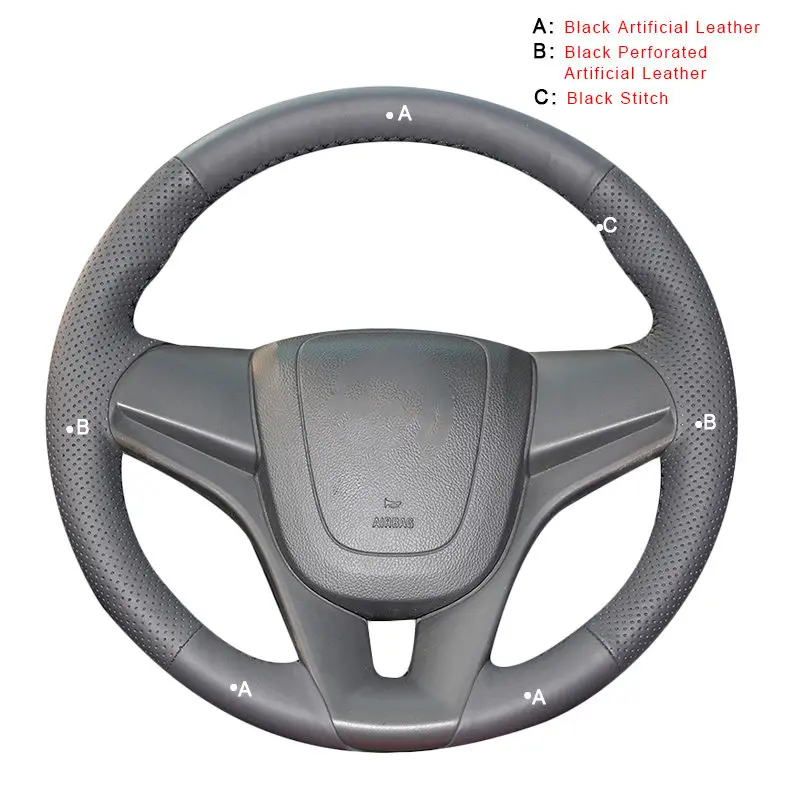 Автомобильная оплетка на руле для Chevrolet Cruze 2009- Aveo 2011- Orlando 2010 авточехлы для салона автомобиля-Стайлинг - Название цвета: Artificial Leather