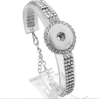 

New Fashion charm shinning crystal snap Bracelet fit 18MM snap button jewelry wholesale