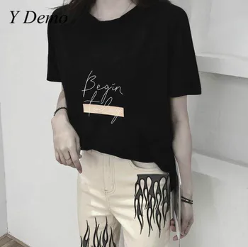 

Summer New Women T-Shirt O Neck Short Sleeve Casual Letter Pure Cotton 2020 Tee