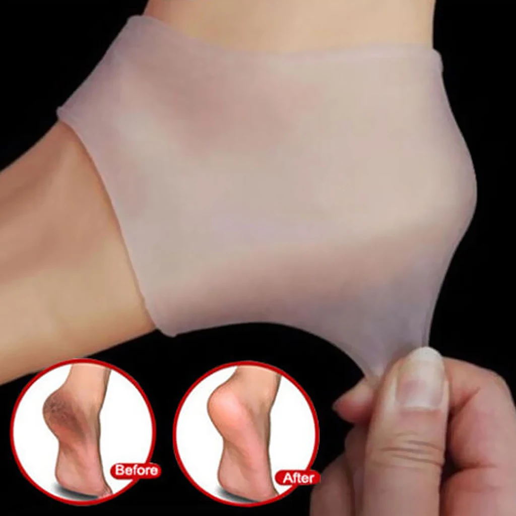1 Pair Silicone Gel Moisturising Heel Socks Cracked Heel Care Protector Pads Breathable