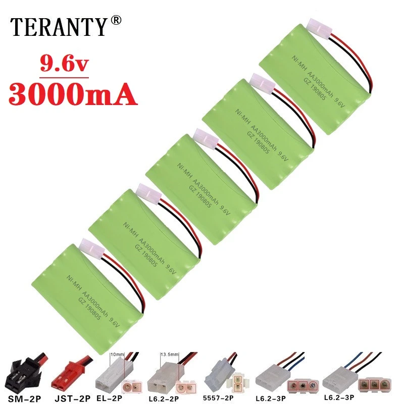 Модель H) 9,6 v 3000mah NiMH аккумулятор для радиоуправляемых игрушек, автомобилей танков, поездов, роботов, лодок, ружья Ni-MH AA 2400mah 9,6 v, перезаряжаемая батарея 5 шт