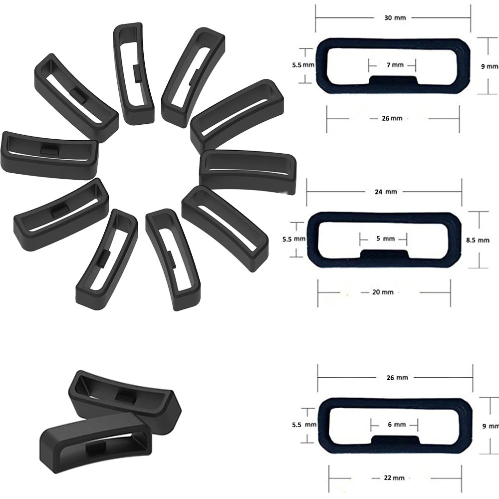 silicone band keeper for Garmin Fenix7 7X 6X 6 Vivomove 4/vivoactive 3 strap rubber loop Forerunner 645 Watch buckle accessories