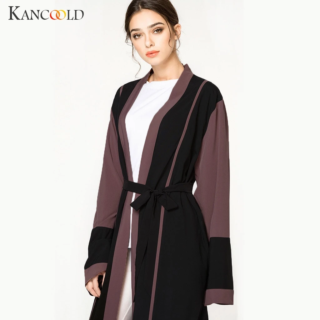 KANCOOLD Мусульманский национальный халат с вышивкой, платье с длинными рукавами, Турецкая туника, Дубай, Катар, ОАЭ, Исламская одежда