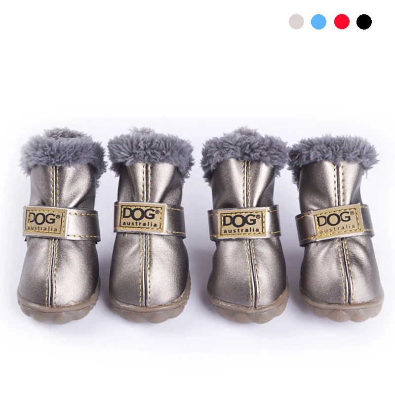 Ботинки для собак зимние супер теплые 4 шт./компл. ботинки хлопковая нескользящая