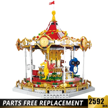 

Newest Building Blocks Toys Dream princess carousel Bricks merry-go-round compatible with 10257#