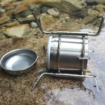 

Outdoor Stoves Mini Portable Stainless Steel Ultra-light Outdoor Holder Burner Camping with Stove Oven B-1 Spirit Alcohol J7L4