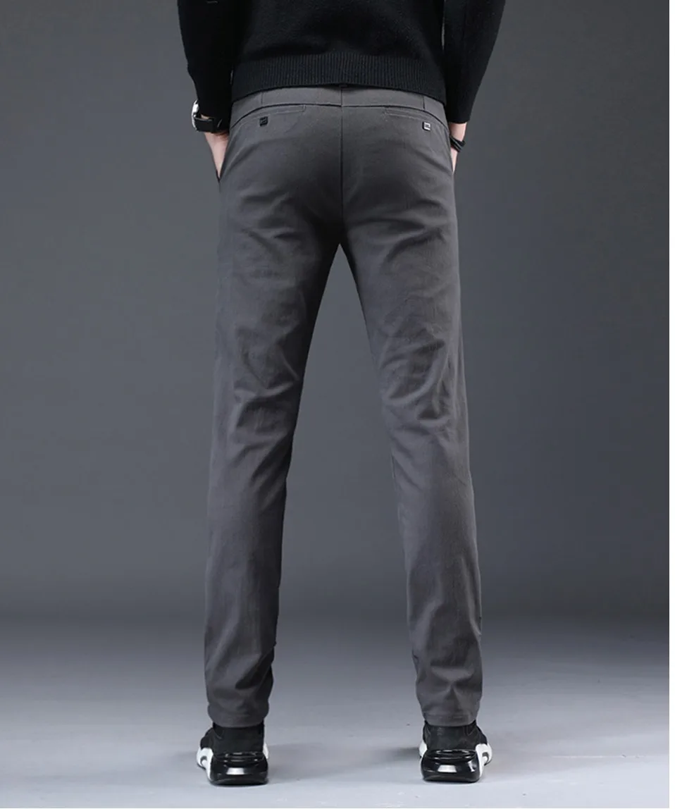HCXY зима осень мужские Смарт повседневные брюки мужские облегающие теплые узкие брюки мужские микро стрейч плюс бархатные брюки для мужчин