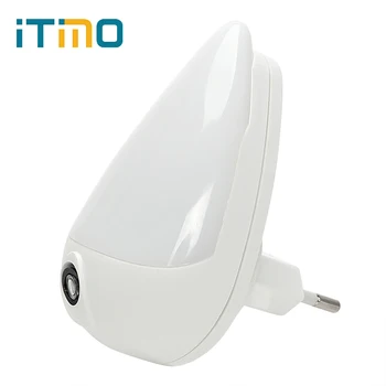 

iTimo Water Drops LED Night Light 1W EU Plug 90 Degree Rotation Smart Light Sensor Wall Socket Lamp For Children Bedroom Lampada