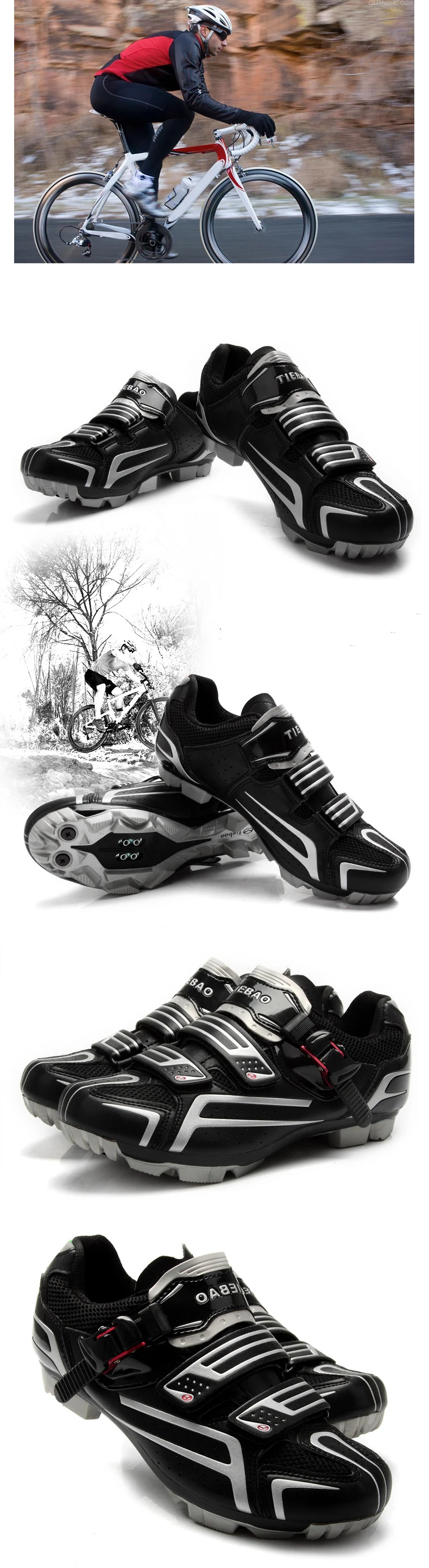 TIEBAO Professional Men Women MTB Bicycle Cycling Shoes Winter Self-Locking High Ankle Boots Triathlon Bike Shoes