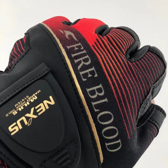 2021 Summer Soft Genuine Leather Fishing Gloves for Men Fire Blood Thin Breathable 3 Finger Cut Fishing Mittens GL-141T 5 cut red