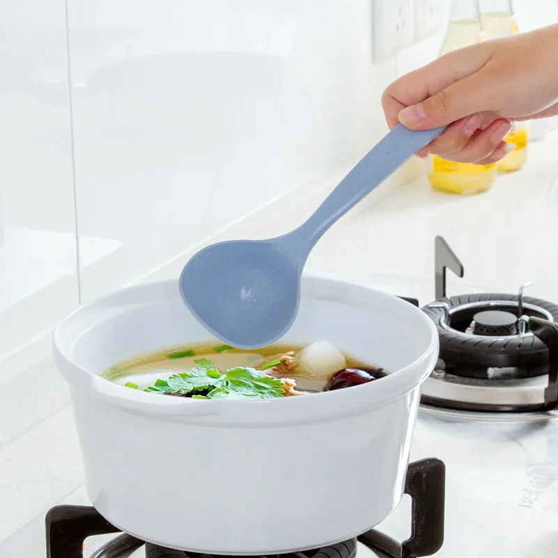 

Wheat Straw Spoon Home Long Handle Porridge Spoon Kitchen Utensils Plastic Thickened Large Porridge Spoon