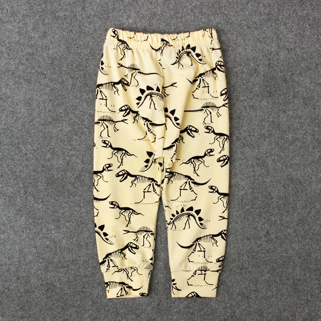 Осенне-зимние штаны для малышей эластичные длинные штаны с принтом динозавра для новорожденных и маленьких мальчиков милые штаны, одежда для мальчиков, Pantalones