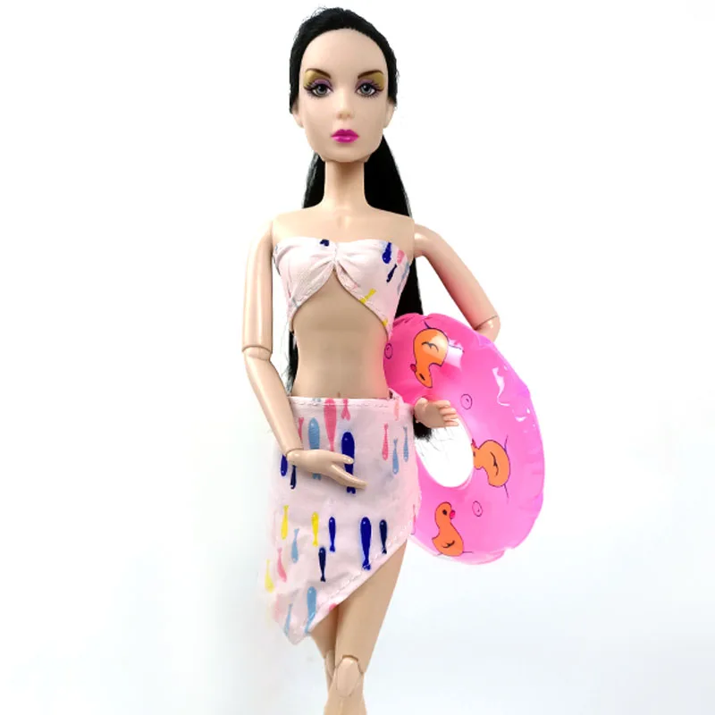 Красочное бикини для куклы Барби, одежда для купания и спасательный круг, купальник для куклы Барби, аксессуары для кукол 1/6, детская игрушка - Цвет: 8