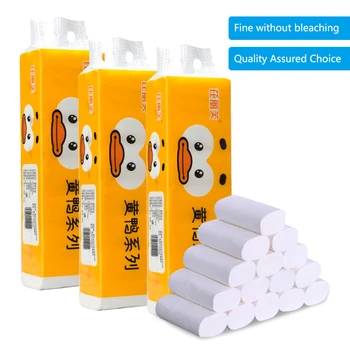 

14 pcs Roll Paper Native Wood Pulp Table Kitchen Roll Paper Thickened Toilet Paper Household Soft Safe Paper Bathroom Tissue