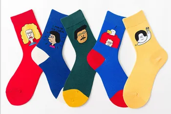 

Sports trend socks men's and women's snail head color pattern women's middle tube socks cotton socks