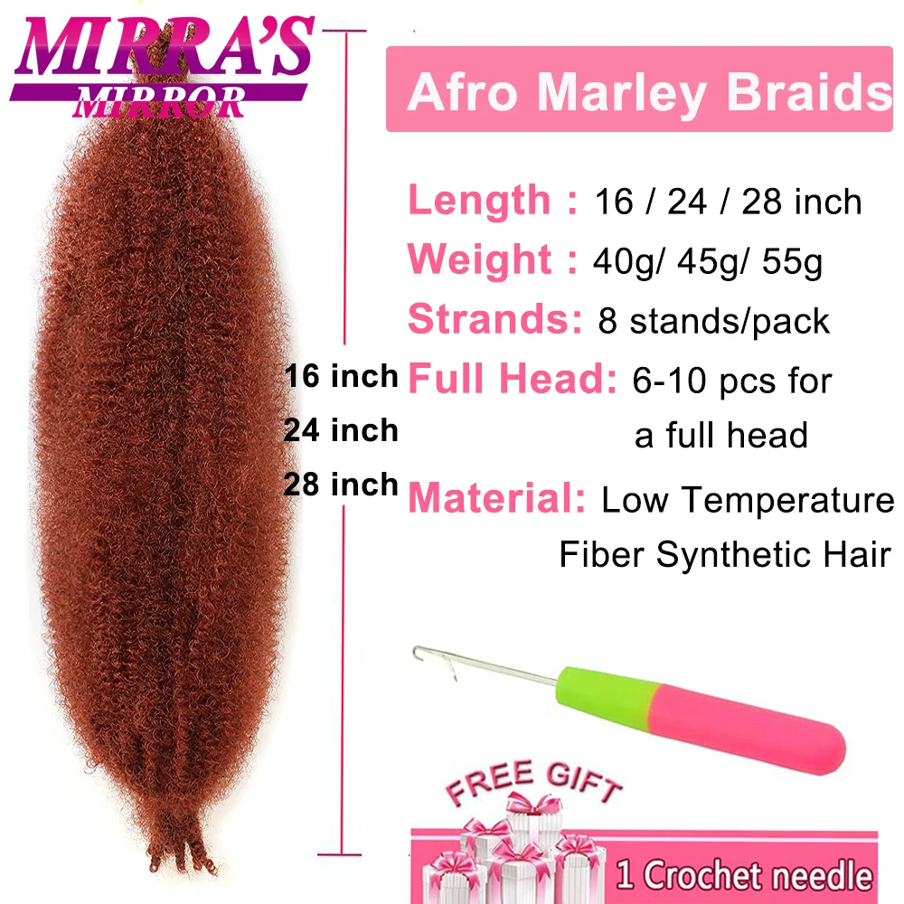 16/24/28 pollici crespi Twist Marley intrecciare i capelli all'uncinetto sintetici Pre-separati elastici Afro Twist capelli per trecce farfalla Locs