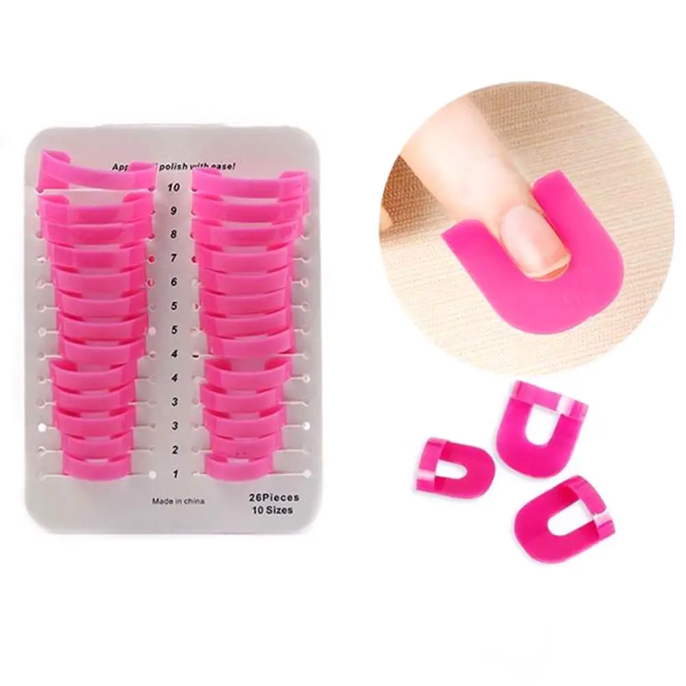 26pcs Nails Art Tool Nail Polish Glue Spill Proof Model Protector Clip Manicure | Красота и здоровье