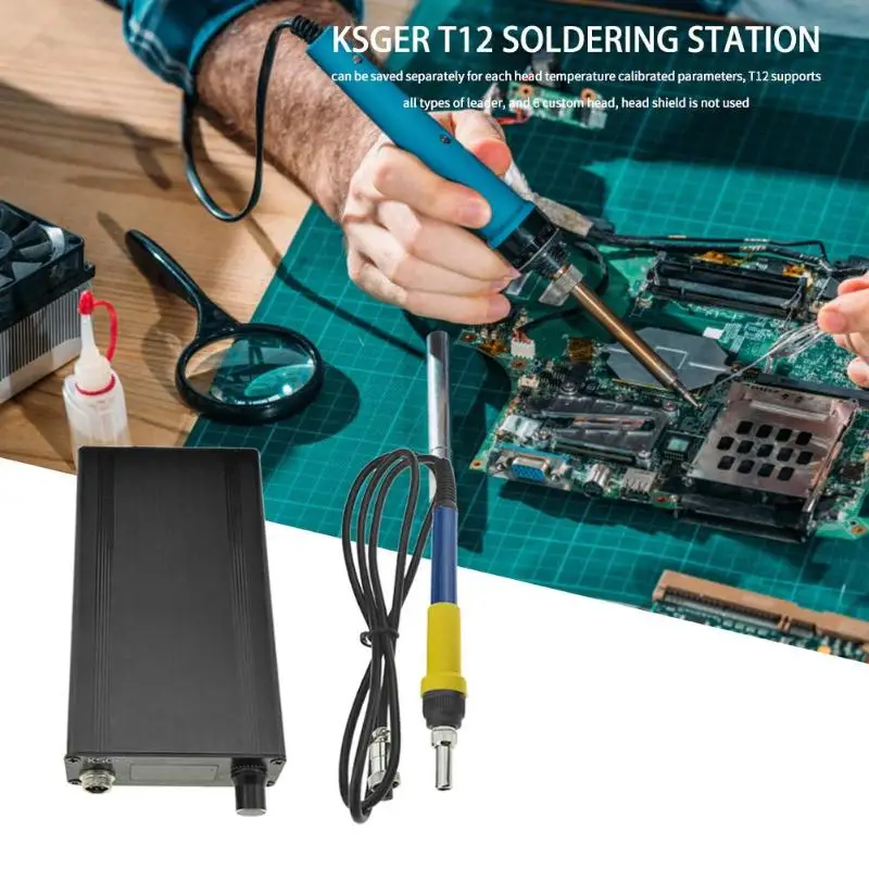 Прочная паяльная станция Классическая нежная текстура KSGER STM32 2,1 S OLED DIY T12 паяльник станция контроллер температуры