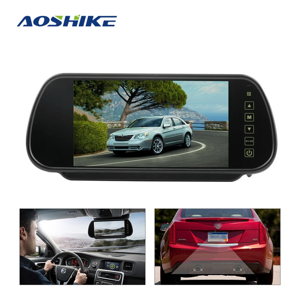 AOSHIKE 7-дюймовый экран 800*480 12 В TFT автомобильный монитор для камеры заднего вида
