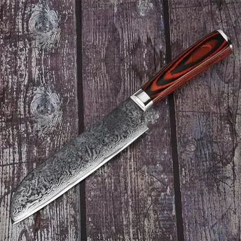 

Damascus Steel Slicing Knife Sharp Salmon Fish Meat Filleting Cleaver Fruit Vegetable Sushi Cutter Slicer Chef Kitchen Knives