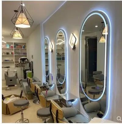 European style hairdressing mirror studio northern Europe simple makeup mirror barber shop stand fashion wall hairdressin