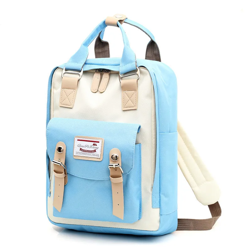 Женский тканевый рюкзак для ноутбука с зарядкой через USB, многофункциональные новые женские рюкзаки, школьная сумка для девочек, школьная сумка для девочек-подростков - Цвет: blue and white
