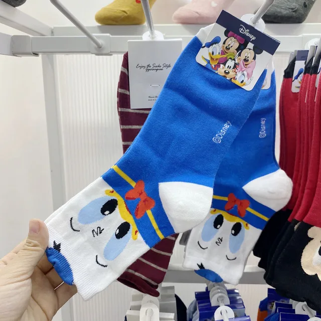 Disney 1pair Mickey Lion King Simba/Wild Boar/Aladdin Lamp God/Dumbo Socks Harajuku cartoon Print Funny sock Adult short Sock Color7